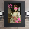 Artronauts Glass Print Pink Rebel Portrait - Tempered Glass Wall Art