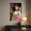 Artronauts Glass Print Pink Rebel Portrait - Tempered Glass Wall Art
