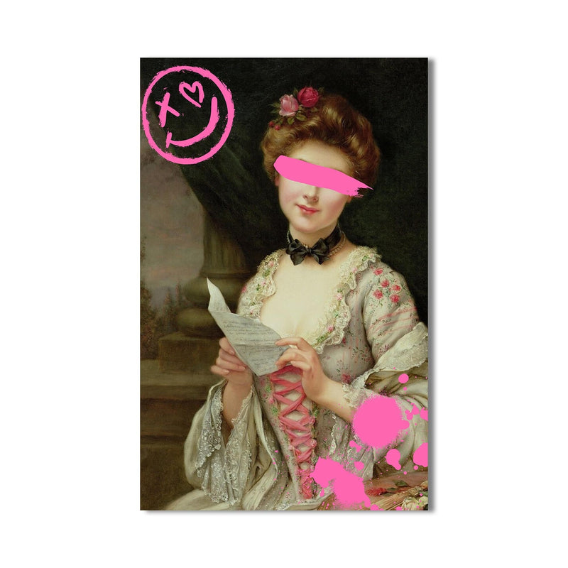Artronauts Glass Print Pink Rebel Portrait - Tempered Glass Wall Art