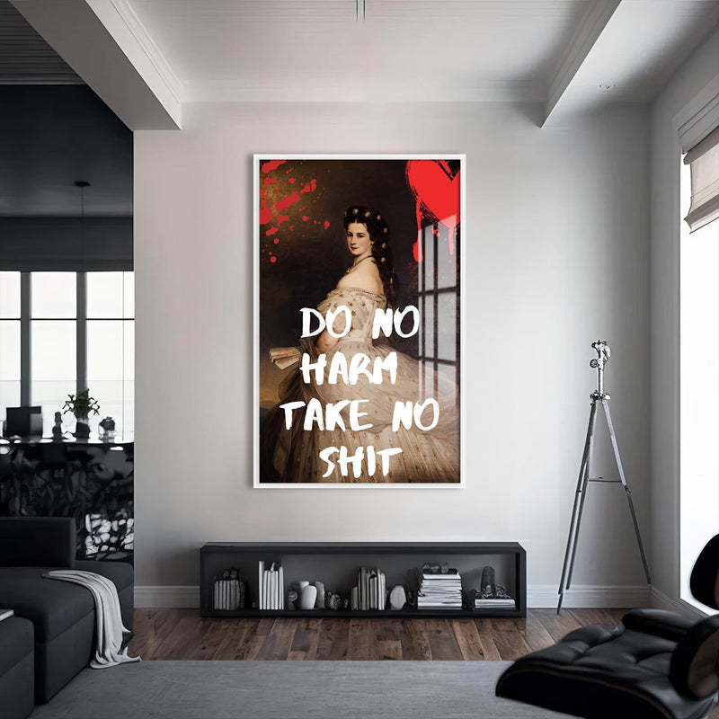 Artronauts Glass Print S | 72x46 cm | 28.3"x18.1" / White Do No Harm - Tempered Glass Wall Art