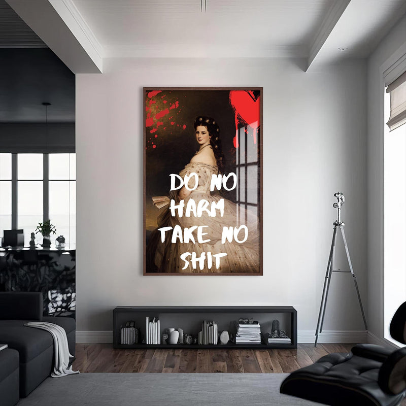 Artronauts Glass Print S | 72x46 cm | 28.3"x18.1" / Walnut Do No Harm - Tempered Glass Wall Art