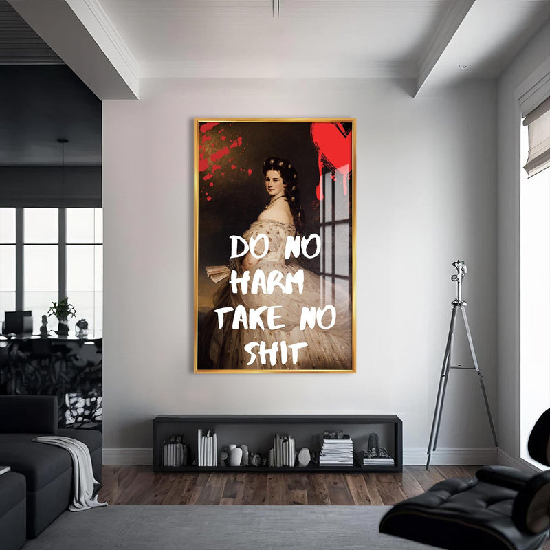 Artronauts Glass Print S | 72x46 cm | 28.3"x18.1" / Gold Do No Harm - Tempered Glass Wall Art