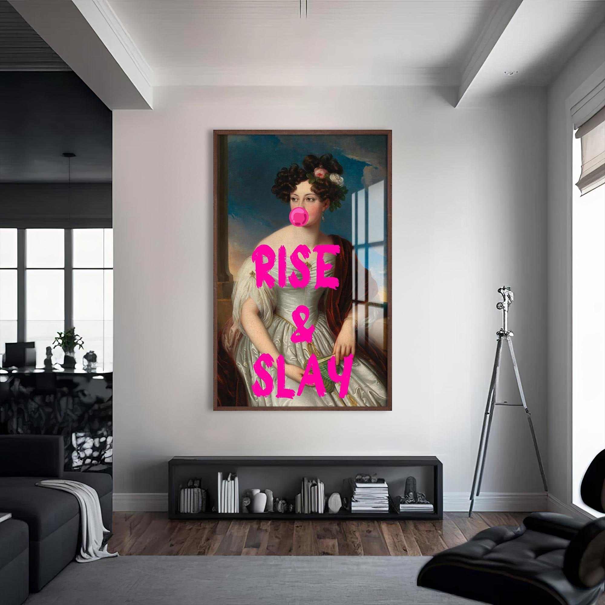 Artronauts Glass Print S | 72x46 cm | 28.3"x18.1" / Walnut Rise & Slay - Tempered Glass Wall Art