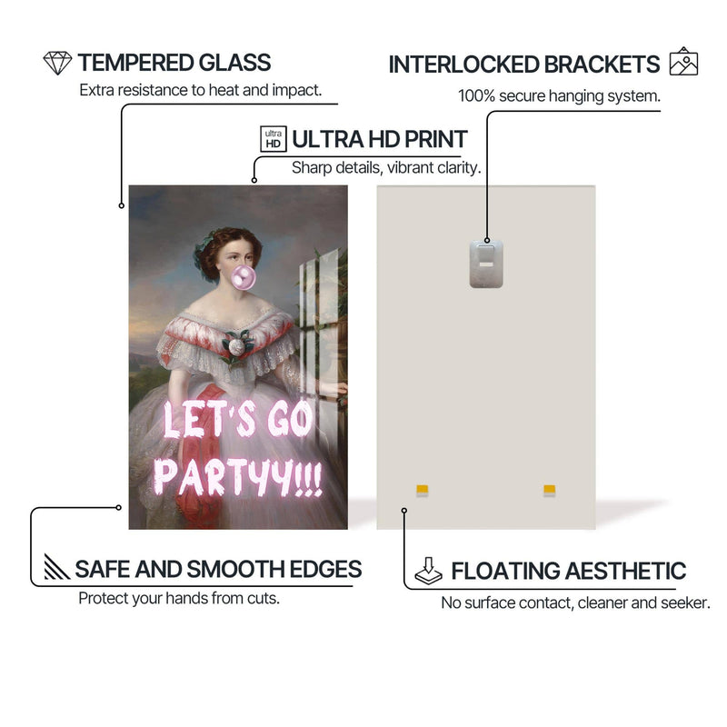 Artronauts Glass Print Let’s Go Party - Tempered Glass Wall Art