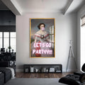 Artronauts Glass Print S | 72x46 cm | 28.3"x18.1" / Gold Let’s Go Party - Tempered Glass Wall Art