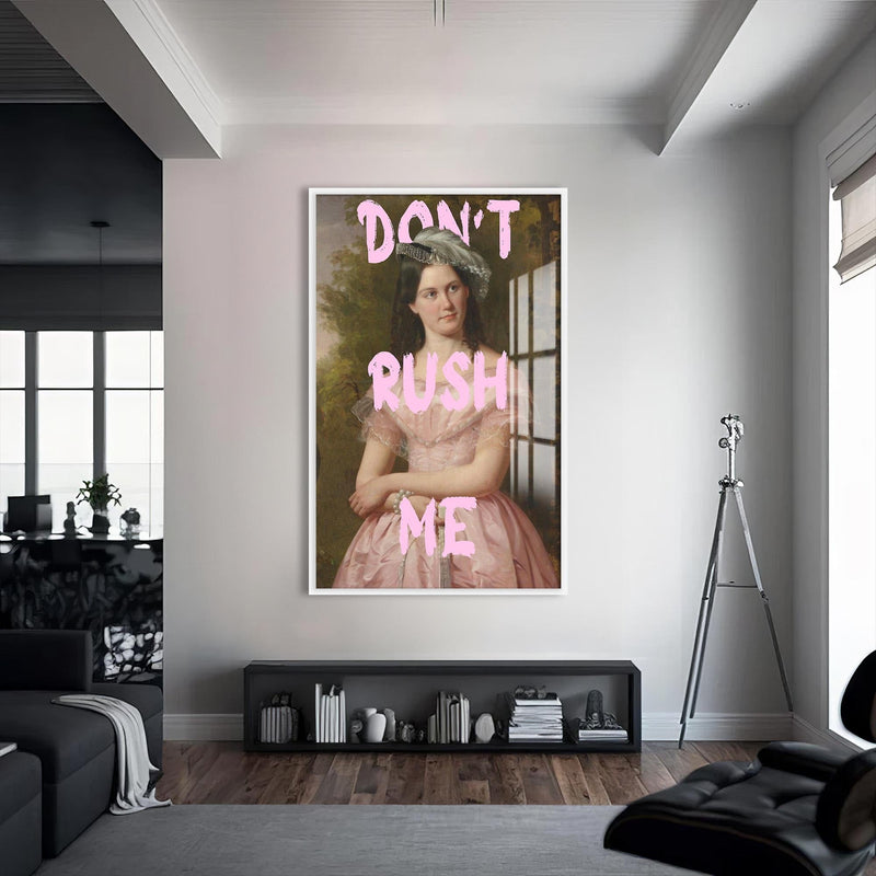 Artronauts Glass Print S | 72x46 cm | 28.3"x18.1" / White Don’t Rush Me - Tempered Glass Wall Art