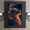Artronauts Glass Print Burning Lion - Tempered Glass Wall Art