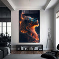 Artronauts Glass Print Burning Lion - Tempered Glass Wall Art
