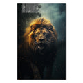 Artronauts Glass Print Hunting Lion - Tempered Glass Wall Art