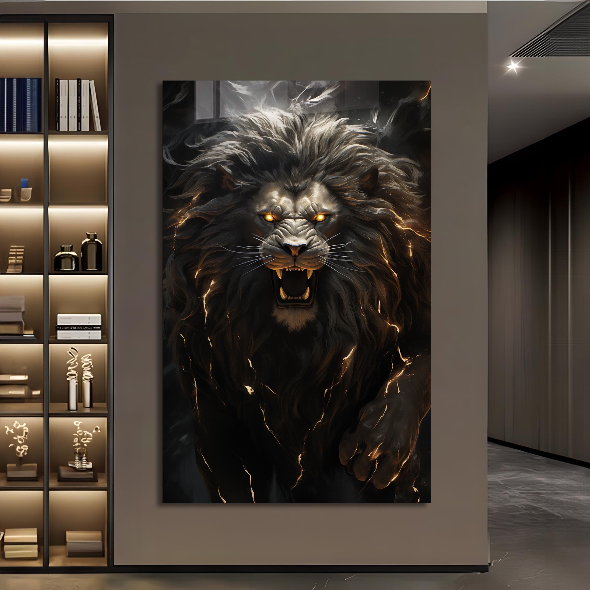 Furious Lion - Tempered Glass Wall Art