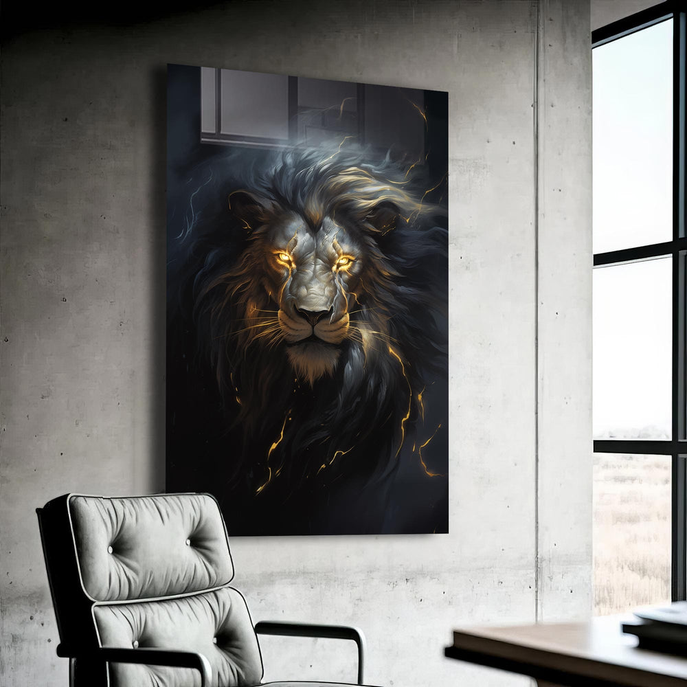 Artronauts Glass Print Zeus Lion - Tempered Glass Wall Art