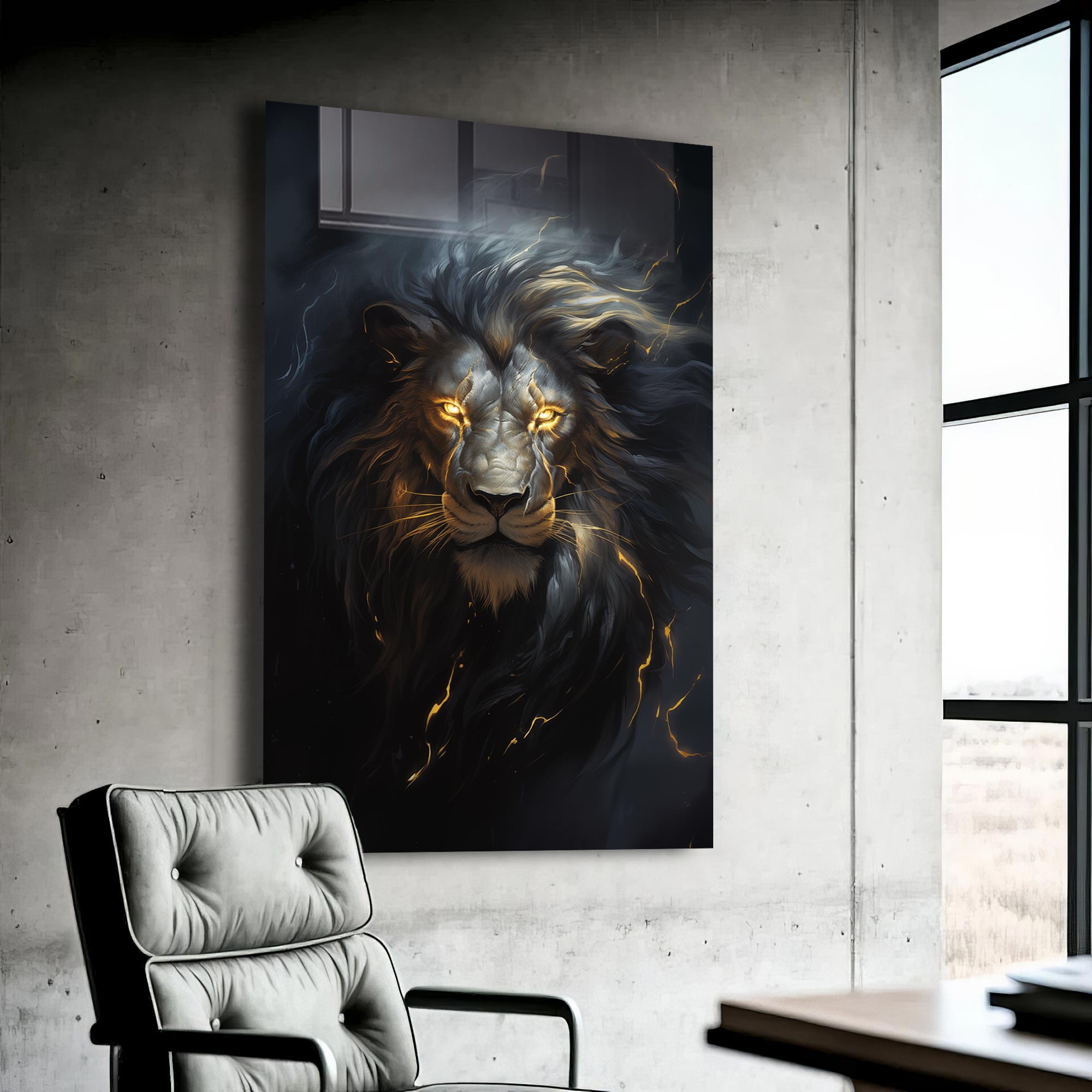 Zeus Lion - Tempered Glass Wall Art