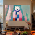 Artronauts Glass Print Cosy Patchwork Polar Bear – Animal Tempered Glass Wall Art