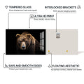 Artronauts Glass Print Brown Bear Portrait – Animal Tempered Glass Wall Art