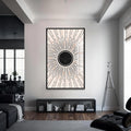 Artronauts Glass Print S | 72x46 cm | 28.3"x18.1" / Black Solar Eclipse Burst– Bohemian Tempered Glass Wall Art