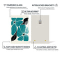 Artronauts Glass Print Teal Bloom Pattern– Bohemian Tempered Glass Wall Art (