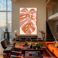 Artronauts Glass Print Blush Monstera– Bohemian Tempered Glass Wall Art