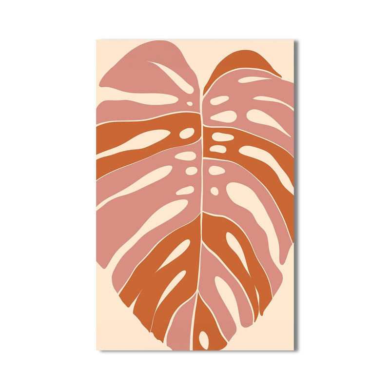 Artronauts Glass Print Blush Monstera– Bohemian Tempered Glass Wall Art