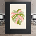 Artronauts Glass Print Blush Monstera Heart– Bohemian Tempered Glass Wall Art