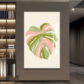 Artronauts Glass Print Blush Monstera Heart– Bohemian Tempered Glass Wall Art