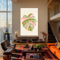 Artronauts Glass Print Blush Monstera Heart– Bohemian Tempered Glass Wall Art