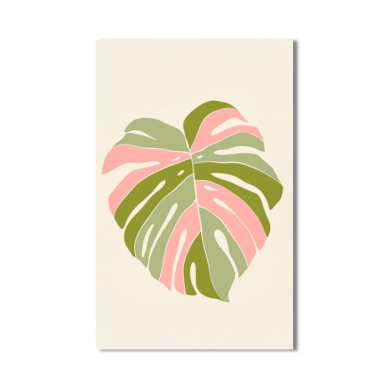 Artronauts Glass Print Blush Monstera Heart– Bohemian Tempered Glass Wall Art