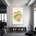 Artronauts Glass Print S | 72x46 cm | 28.3"x18.1" / White Blush Monstera Heart– Bohemian Tempered Glass Wall Art