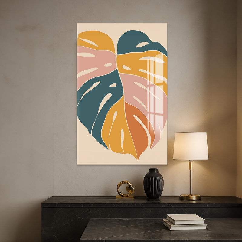 Artronauts Glass Print Terra Leaf Flow– Bohemian Tempered Glass Wall Art