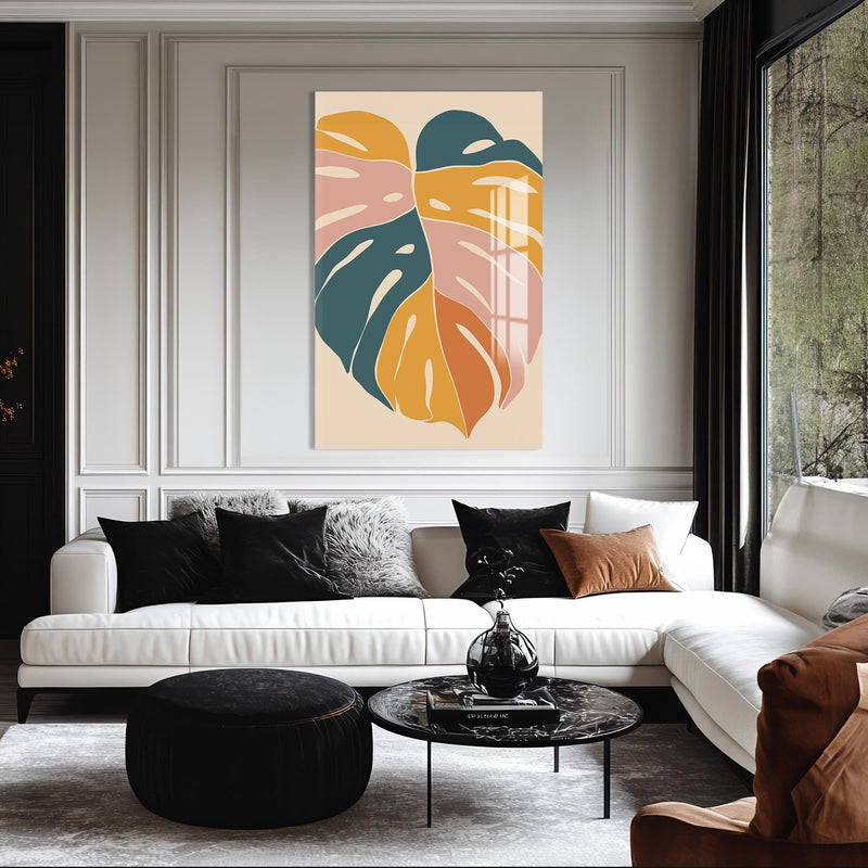 Artronauts Glass Print Terra Leaf Flow– Bohemian Tempered Glass Wall Art