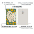 Artronauts Glass Print Olive Monstera Play– Bohemian Tempered Glass Wall Art