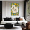 Artronauts Glass Print Olive Monstera Play– Bohemian Tempered Glass Wall Art