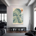 Artronauts Glass Print S | 72x46 cm | 28.3"x18.1" / White Nordic Leaf Balance– Bohemian Tempered Glass Wall Art