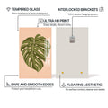 Artronauts Glass Print Soft Olive Heartleaf– Bohemian Tempered Glass Wall Art