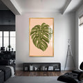 Artronauts Glass Print S | 72x46 cm | 28.3"x18.1" / Gold Soft Olive Heartleaf– Bohemian Tempered Glass Wall Art