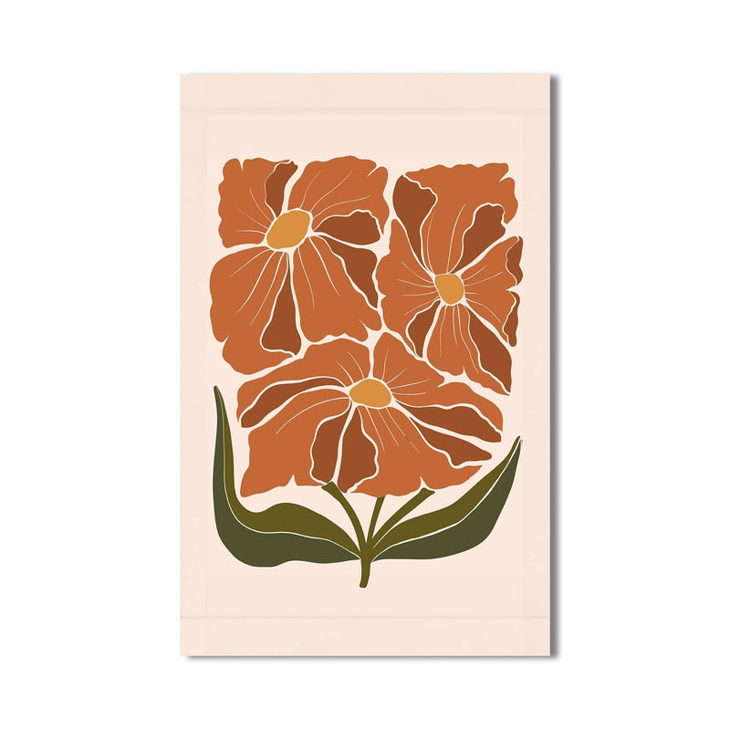Artronauts Glass Print Terracotta Floral Trio– Bohemian Tempered Glass Wall Art