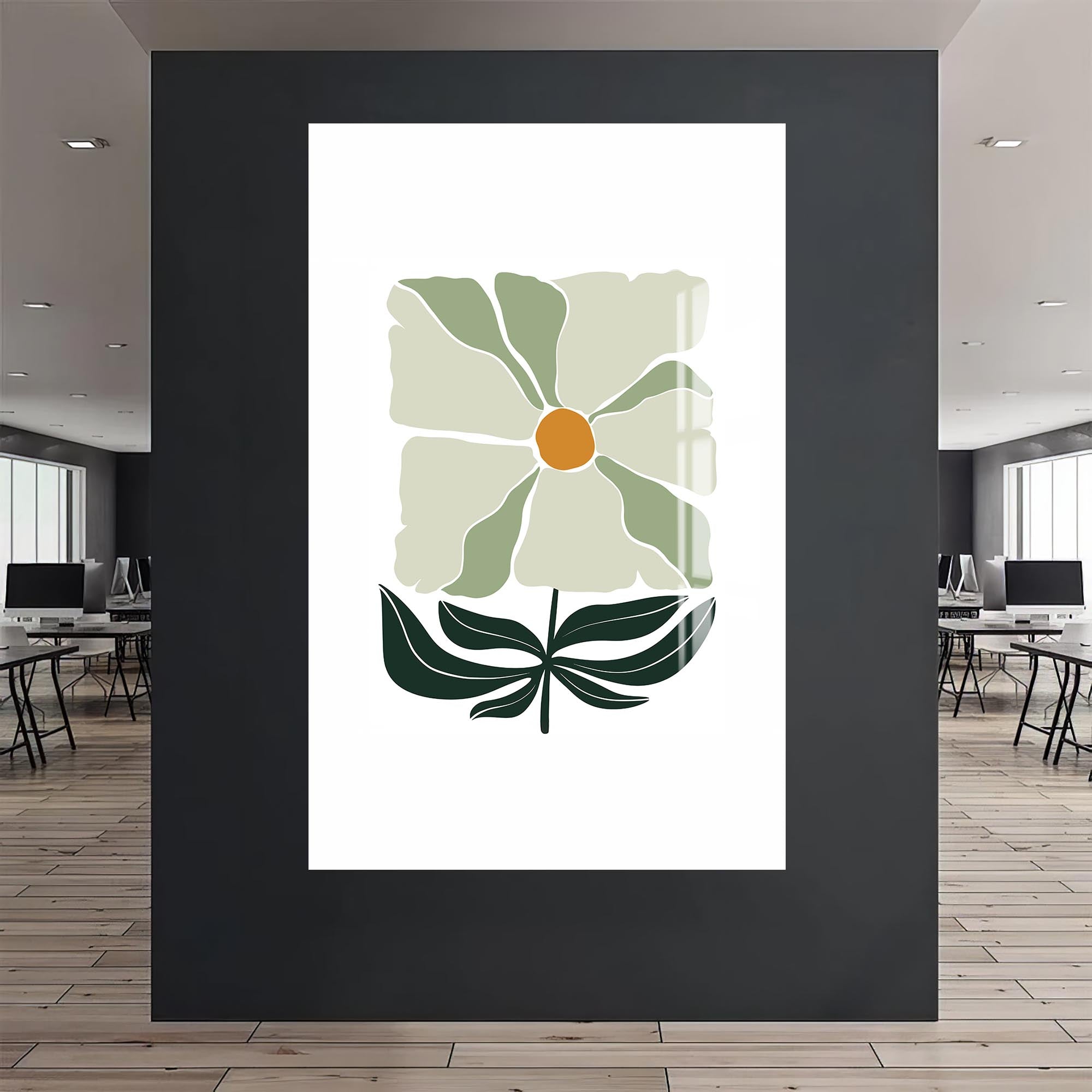 Soft Ivory Bloom– Bohemian Tempered Glass Wall Art