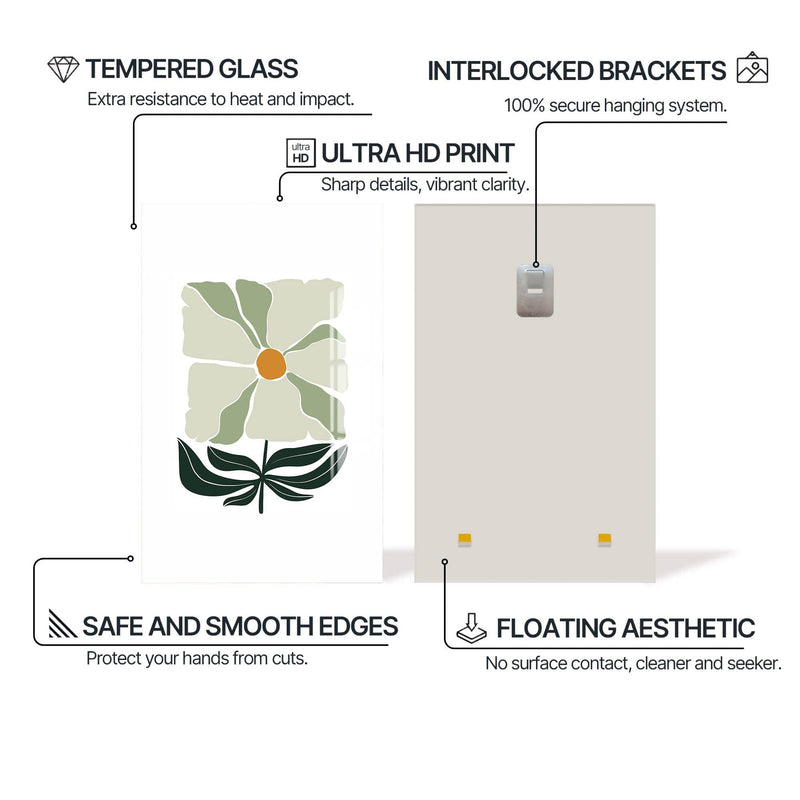Artronauts Glass Print Soft Ivory Bloom– Bohemian Tempered Glass Wall Art