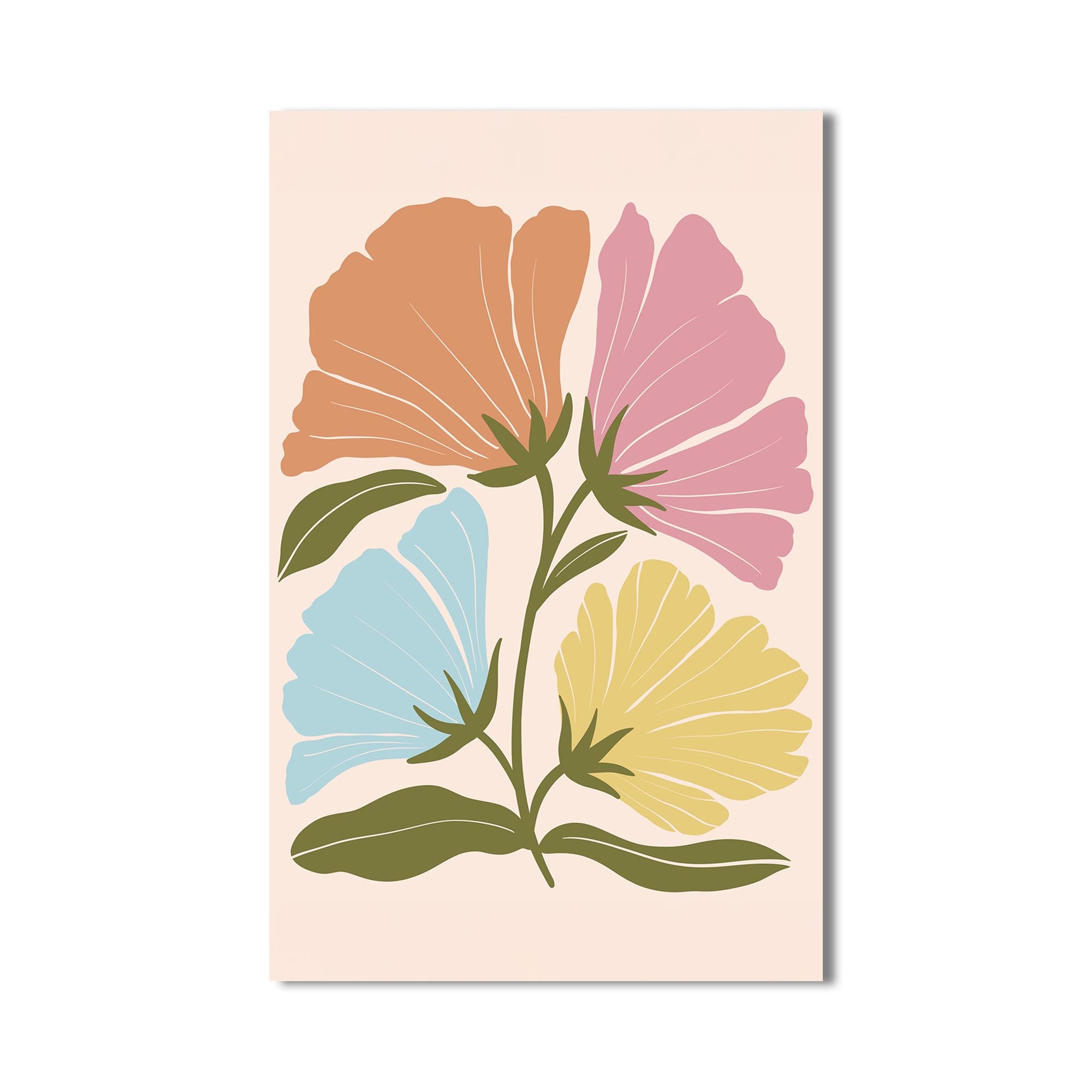 Pastel Garden Harmony– Bohemian Tempered Glass Wall Art