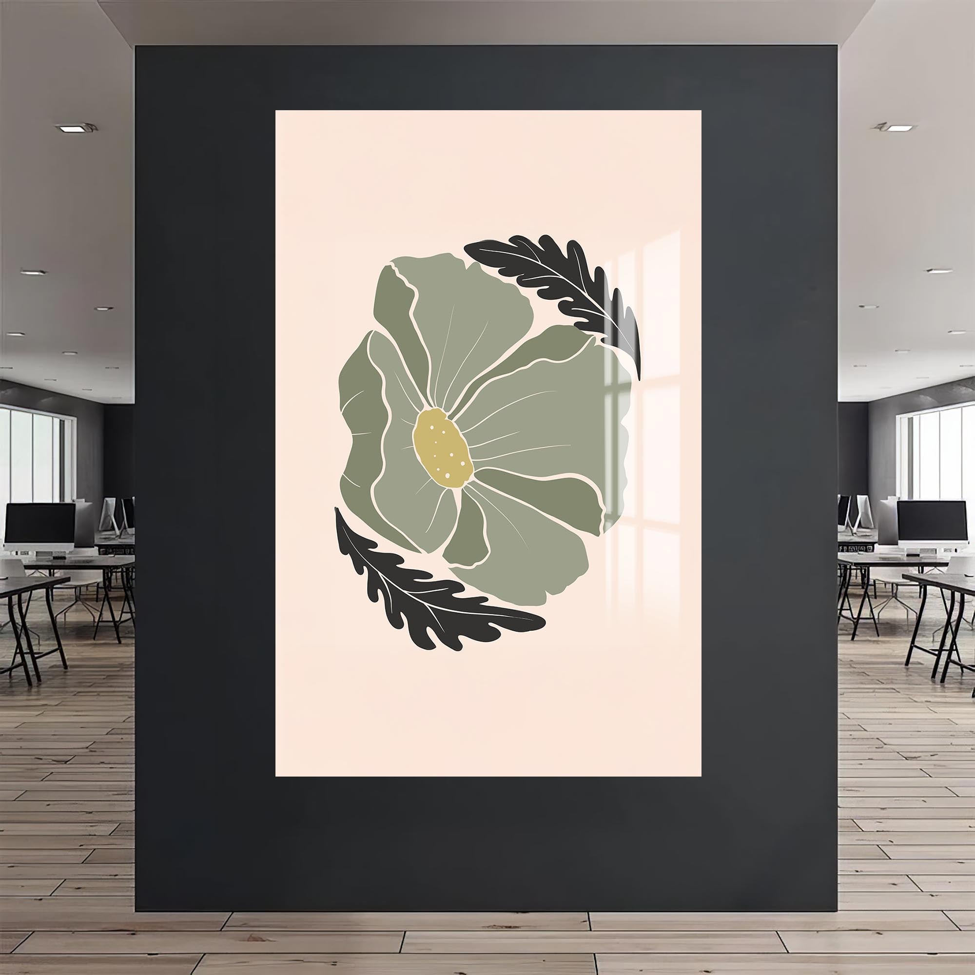 Artronauts Glass Print Sage Petal Calm– Bohemian Tempered Glass Wall Art