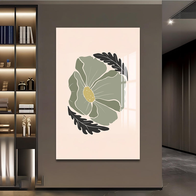 Artronauts Glass Print Sage Petal Calm– Bohemian Tempered Glass Wall Art