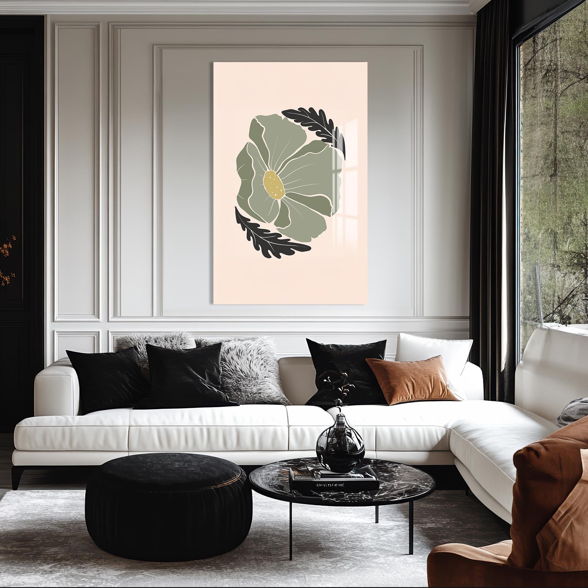 Artronauts Glass Print Sage Petal Calm– Bohemian Tempered Glass Wall Art