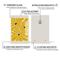 Artronauts Glass Print Golden Meadow Trio– Bohemian Tempered Glass Wall Art (