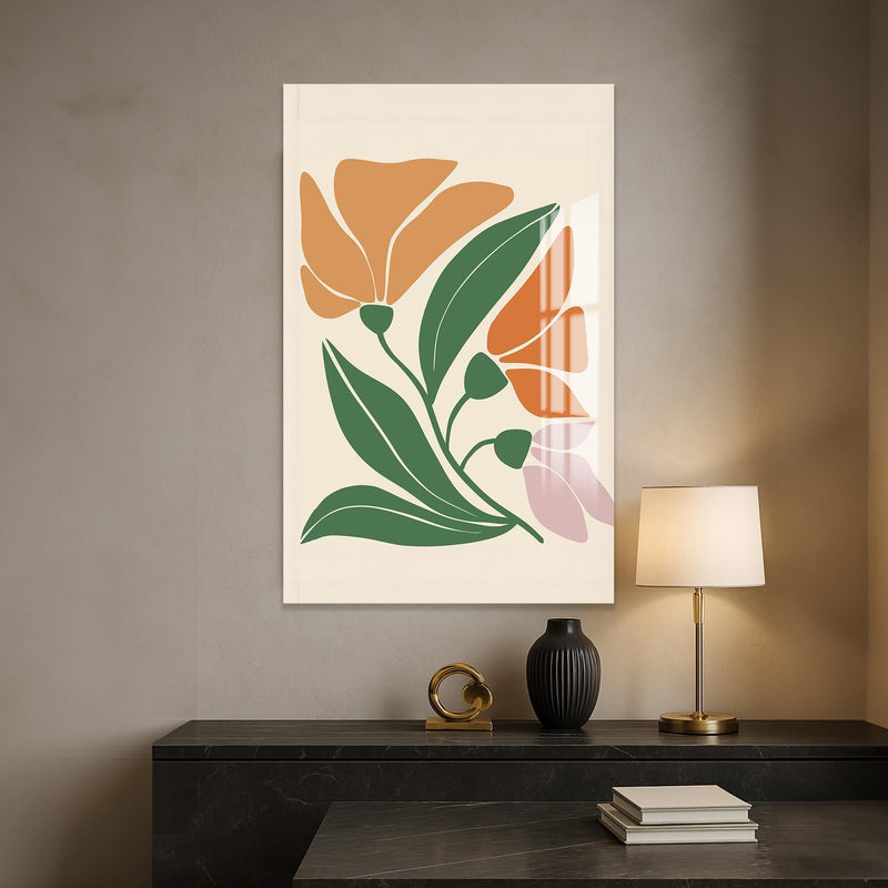 Artronauts Glass Print Soft Bloom Harmony– Bohemian Tempered Glass Wall Art