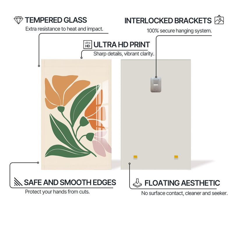 Artronauts Glass Print Soft Bloom Harmony– Bohemian Tempered Glass Wall Art
