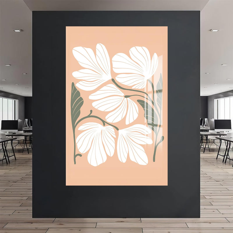 Artronauts Glass Print Peach Petal Cluster– Bohemian Tempered Glass Wall Art