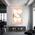 Artronauts Glass Print S | 72x46 cm | 28.3"x18.1" / White Peach Petal Cluster– Bohemian Tempered Glass Wall Art