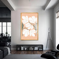 Artronauts Glass Print S | 72x46 cm | 28.3"x18.1" / Gold Peach Petal Cluster– Bohemian Tempered Glass Wall Art