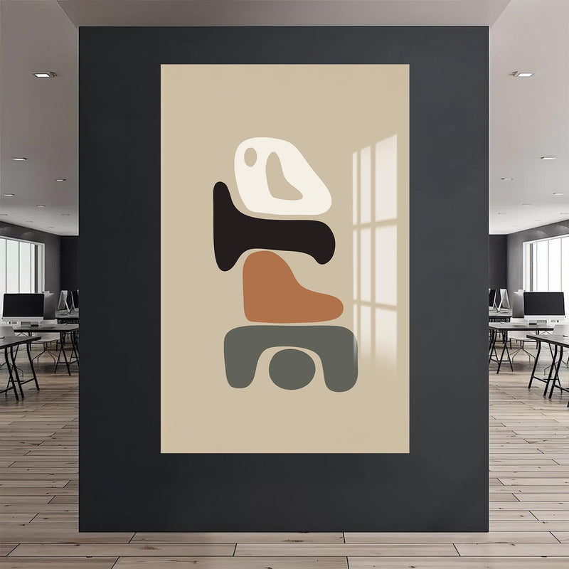 Artronauts Glass Print Abstract Balance Shapes– Bohemian Tempered Glass Wall Art