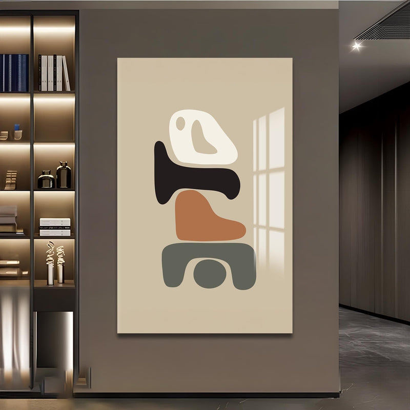 Artronauts Glass Print Abstract Balance Shapes– Bohemian Tempered Glass Wall Art
