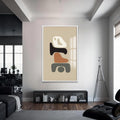Artronauts Glass Print S | 72x46 cm | 28.3"x18.1" / White Abstract Balance Shapes– Bohemian Tempered Glass Wall Art